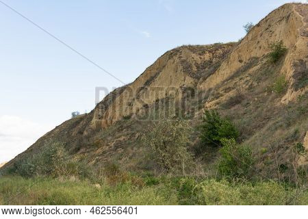 Sand Hill Slope. Landscapes Of Moldova. Sand Hills Are Located Near The Prut River In The Cahul Regi