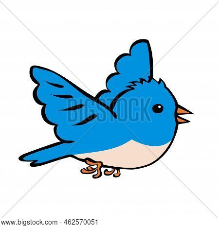 A Small Bird Flies And Flaps Its Wings