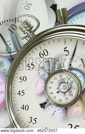 Droste Effect Background. Abstract Design For Concepts Related To Time, Deadline And Business.