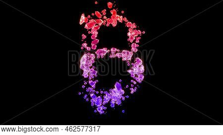 Fancy Luxury Brilliants Font, Red And Rose Bitcoin Sign, Isolated - Object 3d Rendering