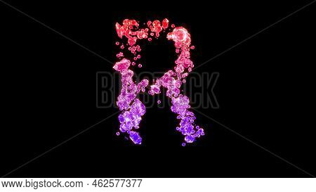 Fancy Glamour Jewels Font, Red And Pink Letter R, Isolated - Object 3d Rendering