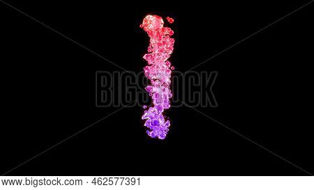 Fancy Glamorous Gem Stones Font, Red And Rose Exclamation Point, Isolated - Object 3d Illustration