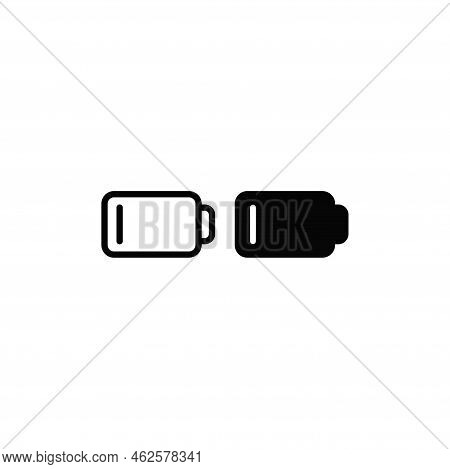 Low Battery Icon Isolated On White Background. Low Battery Icon In Trendy Design Style For Web Site 
