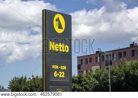 Gdynia, Poland - August 1, 2022: Netto Grocery Store Banner In Polish City Of Gdynia