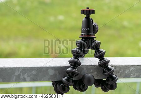 Flexible Tripod Joby Gorillapod For Recording Movies On The Fencing, September 2022, Prague, Czech R