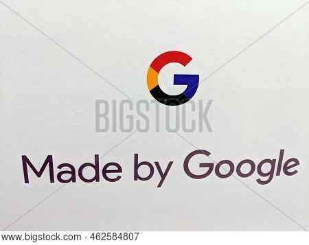 Honolulu - March 21, 2018: Close-up Of Google Made By Google Logo On Display.  Google Llc Is An Amer