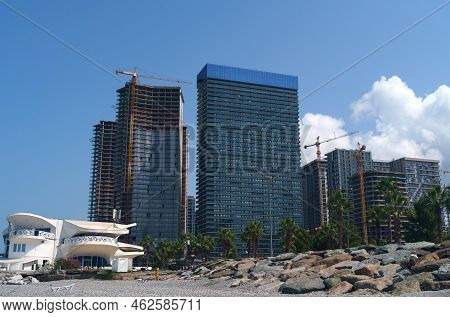 Batumi, Georgia, Ajaria - August 30, 2022: Construction Of A Hotel-type Residential Complex.