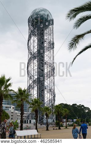 Batumi, Georgia, Ajaria - September 06, 2022: Alphabet Tower In Batumi, Georgia.