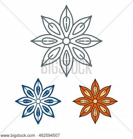 Anise Sta Icon Set. Linear Style Sign For Mobile Concept And Web Design. Anise Spice Vector Icon. Sy