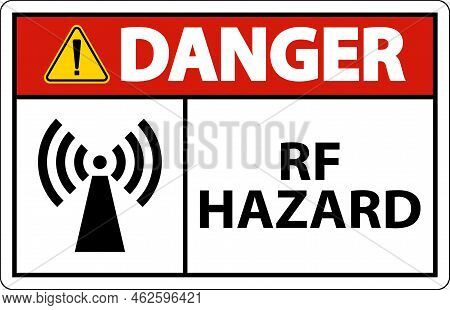 Danger Rf Hazard Sign On White Background