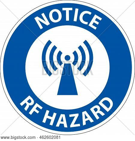 Notice Rf Hazard Sign On White Background
