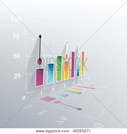 3d vector graph progress with grid