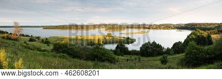 Serene Landscape Lake In The Evening - The Shores Of Lake Otolovo In Belarus
