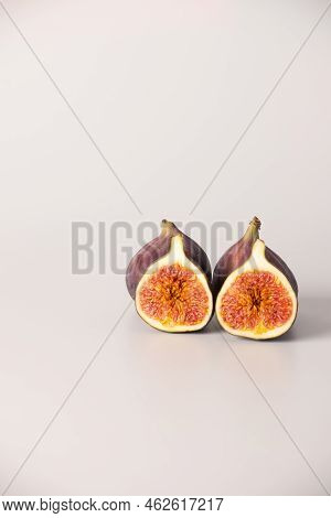 Figs On A White Background, Figs In Section