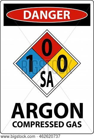 Nfpa Danger Argon Compressed Gas 1-0-0-sa Sign