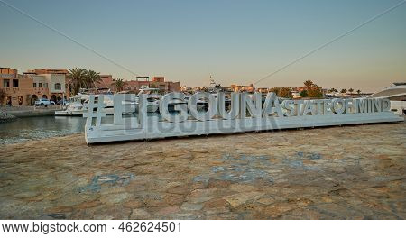 El Gouna, Hurghada, Red Sea Governorate, Egypt- September 13 2022: Abu Tig Marina In El Gouna, Egypt
