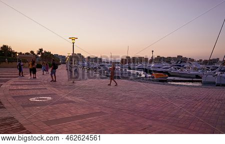 El Gouna, Hurghada, Red Sea Governorate, Egypt- September 13 2022: Abu Tig Marina In El Gouna, Egypt