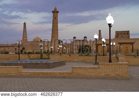 Early Morning Near The Walls Of The Inner City Of Ichan-kala. Khiva, Uzbekistan