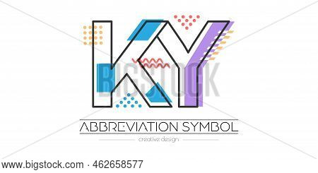 Letters K And Y. Merging Of Two Letters. Initials Logo Or Abbreviation Symbol. Vector Illustration F