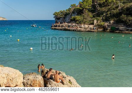 Cala Llombards, Spain; September 23 2022: General View Of The Mediterranean Beach Of Cala Llombards,