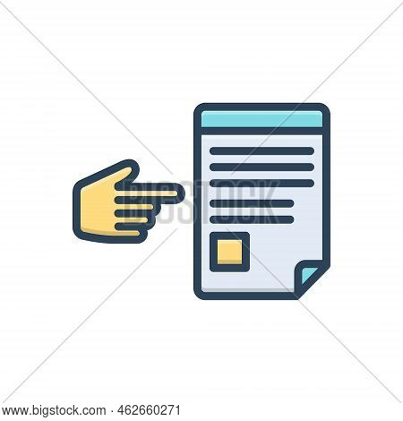 Color Illustration Icon For References Hint Allusion Mention Quotation Citation Document Skill