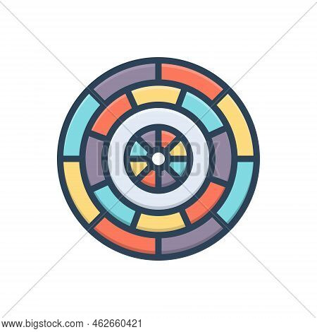 Color Illustration Icon For Bet Chance Poker-chip Roulette Stipulation Wager Gamble