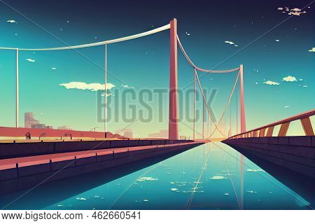Anime Style, Jk Bridge In Brasilia Capital Of Brazil