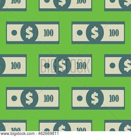 Dollar Banknote Seamless Pattern. American Bucks Abstract Texture