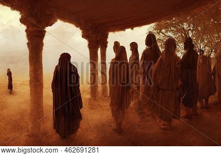 The Simple Ancient People Greeted The Foreign Envoys, Digital