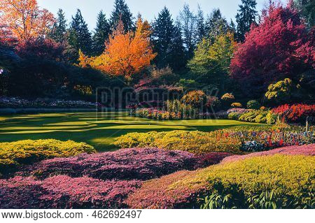 Vancouver, Canada, - October 26 2019: Vandusen Botanic Garden,