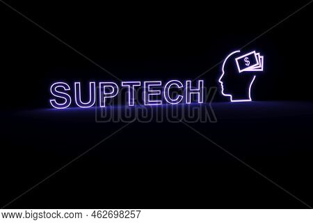 Suptech Neon Concept Self Illumination Background 3d Illustration