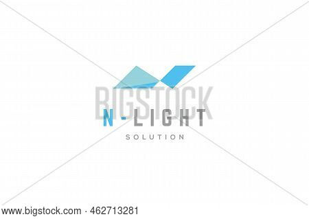 Template Logo Design Solution Light Source With Letter N
