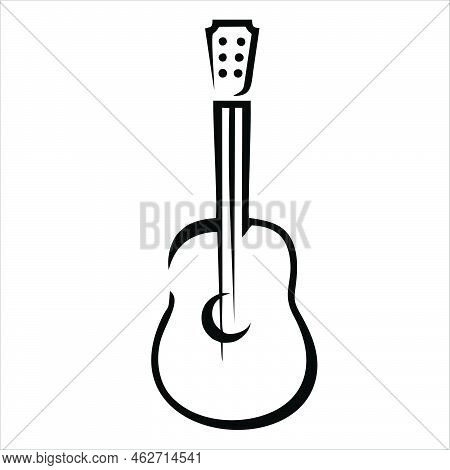 Guitar Icon Isolated On White Background From Music Collection. Guitar Icon Thin Line Outline Linear