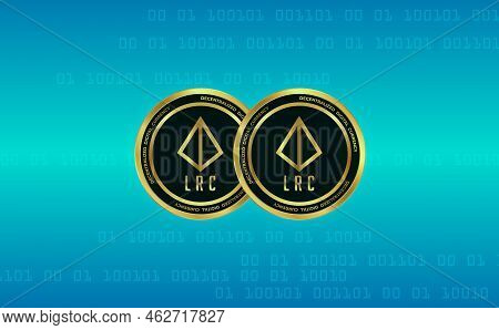 Loopring-lrc Virtual Currency Images. 3d Illustrations. Coin Logo.