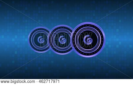 Radio Caca-raca Crypto Currency Images. 3d Illustration. Digital Coins.
