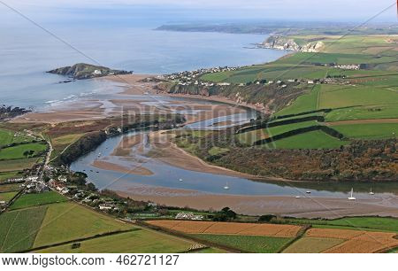 Aerial View Of The Coast Of South Devon And Burgh Island