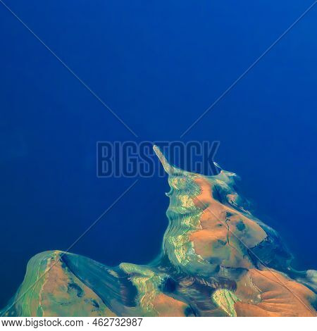 Hanford, United States - October 14 2013 : The High Desert. Mountains In The Desert, Shadows And And