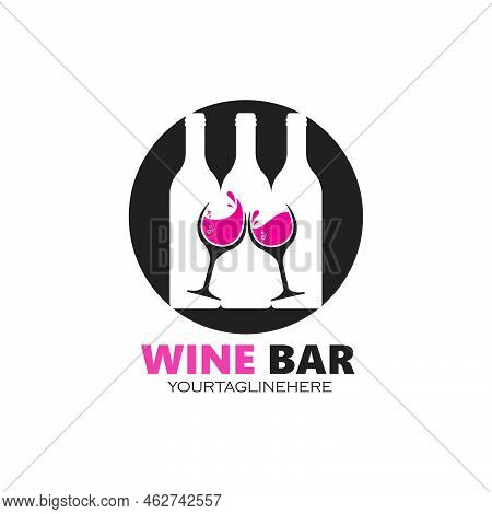 Wine Logo Icon Vector Illustration Design