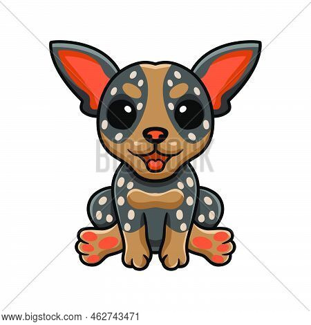 Vector Illustration Of Cute Australian Cattle Dog Cartoon
