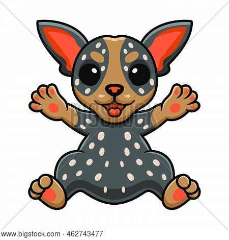 Vector Illustration Of Cute Australian Cattle Dog Cartoon