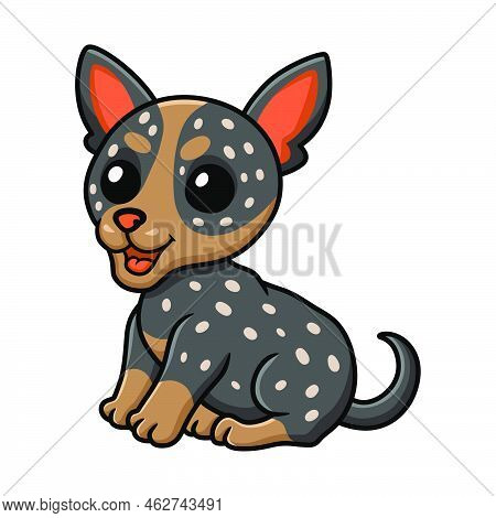 Vector Illustration Of Cute Australian Cattle Dog Cartoon