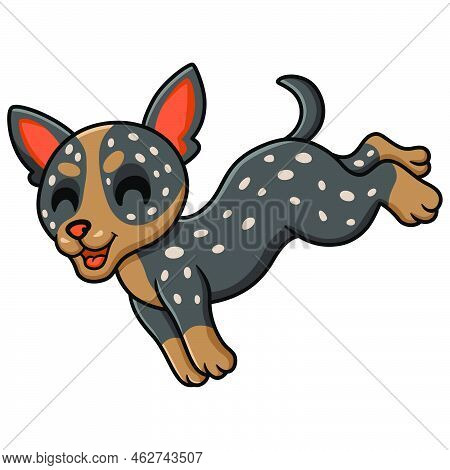 Vector Illustration Of Cute Australian Cattle Dog Cartoon