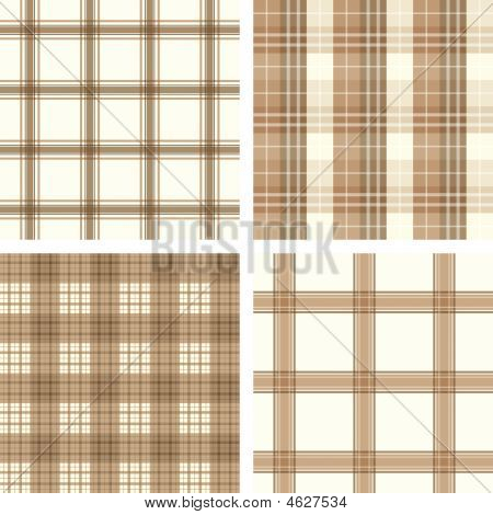 Seamless Checked Patterns, Beige Set