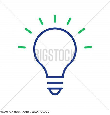 Lamp Linear Icon. Light Bulb Line Icon. Creative Idea Symbol. Innovation And Inspiration Concept. Ed