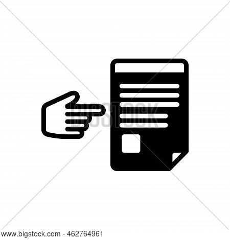 Black Solid Icon For References Hint Allusion Mention Quotation Citation Document Skill