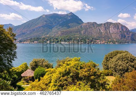 Beautiful View Of Lake Como, Italy In Summer, Famous Tourism Destination