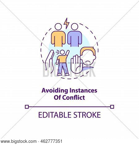 Avoiding Instances Of Conflict Concept Icon. Manage Confrontation At Workplace Abstract Idea Thin Li