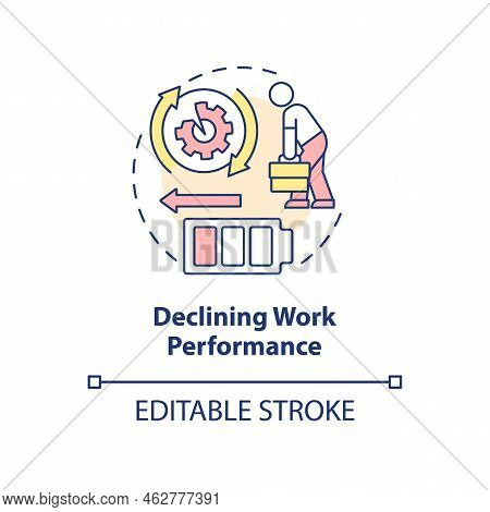 Declining Work Performance Concept Icon. Avoidance Work Tasks. Employee Exhaustion Abstract Idea Thi