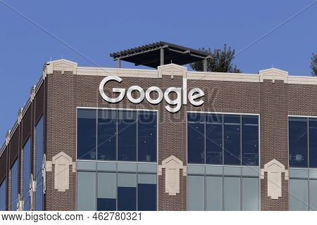 Chicago - Circa October 2022: Google Chicago Office. Google Is A Technology Company Known For Cloud 