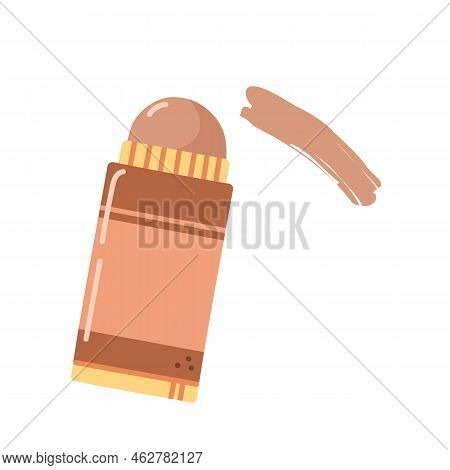 Bronzer, Concealer Stick For Sculpting And Contouring. Hand Drawn Makeup Product In Cartoon Style. C